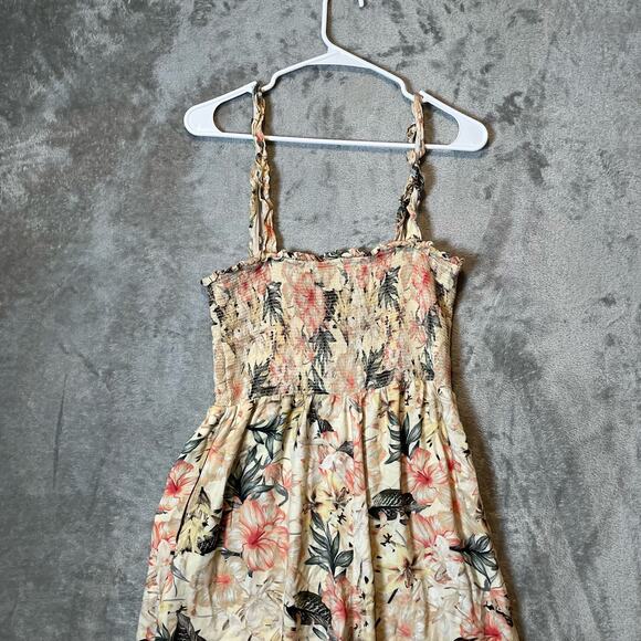 Greylin Size Medium Faith‎ Smock Culotte Jumpsuit Floral Light Yellow Women's - Picture 4 of 9